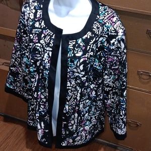 TRENZ BY THERESA RENZ OPEN FRONT BLAZER.   #5550